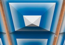 Visualisierung einer textil sanierten Tennishalle mit dem Daemmelement Schirm. Foto: HSLU