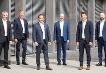 Das neue Führungsteam Matthias Moosbrugger, Martin Summer, Gerhard Vonbank, Jürgen Jussel, Tobias Vonach und Rupert Grienberger (v. l. n. r.). Foto: Walser Image