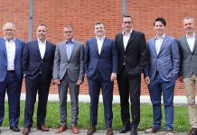 Vorstand GebäudeKlima Schweiz 2019 (v.l.n.r.): Konrad Imbach, Dennis Reichardt, Rico Ackermann, René Schürmann, Daniel Weltin, Johannes Bollmann, Steffen Schmidt (nicht auf dem Bild: Richard Osterwalder). Foto: GKS