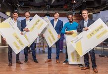 Die Preisträger 2020 (v.l.n.r.): Mardit Matian – EH Group Engineering AG, Etienne Jeoffroy – FenX AG, Alessandro Ofner – Microcaps AG, Gnanli Landrou – Oxara AG, Remy Buser – Bloom Biorenewables AG. Foto: W.A. de Vigier Stiftung