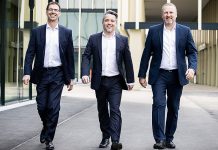 Mit Elan in die Zukunft gestartet: Die neue Geschäftsleitung der BRZ Schweiz AG v.l.n.r.: Martin Bär, Verwaltungsratspräsident und Vorsitzender der Geschäftsleitung Ricardo Ferro, Leiter Kundenbetreuung, Oliver Wandfluh, Leiter Verkauf. Foto: zvg