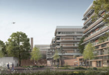 Planerteam für Campus steht fest Hauptzugang zum Campus Horw. Visualisierung: Architekturbüro Penzel Valier AG