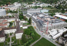 Gesundheitscluster Lengg erhält erneuerbare Energie aus dem Zürichsee. Foto: Energie 360°