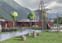 Das HSLU-Team kreierte auch eine AR-Visualisierung für den geplanten Park im Glarner Stadtzentrum. Visualisierung: Tobias Matter