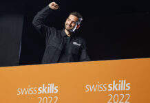 SwissSkills 2022. Siegerehrung Gebäudetechnikplaner Sanitär, Benoit Davoli. Foto: SwissSkills / Stefan Wermuth