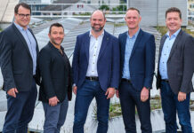 CKW Gebäudetechnik erweitert Geschäftsleitung Das neue Leitungsteam der CKW Gebäudetechnik: (v.l.) Thomas Gisler, Elektro Deutschschweiz; Daniel Aecherli, Elektro Luzern; Linus Gähwiler, Leiter Gebäudetechnik; Rainer Lischer, Technics und Daniel Zbinden; Photovoltaik & Wärme. Foto: CKW