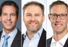 Die neuen Geschäftsleitungsmitglieder der AEW Energie AG (v.l.): Daniel Bader, CFO; Bernhard Mayerhofer, Leiter Markt und David Gautschi, Leiter Produktion. Foto: zvg