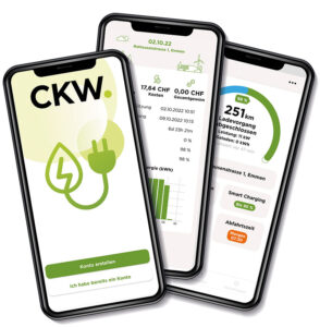 Die «CKW Smart Charging App» isterhältlich im Apple App Store und in Google Play. Foto: zvg