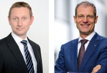 Die beiden neu gewählten CKW-Verwaltungsräte: Axpo CFO Harald Gauck (links) und der Luzerner Finanzdirektor Reto Wyss. Fotos: CKW