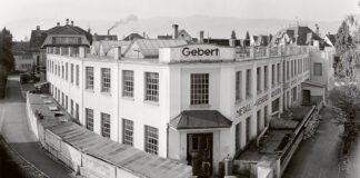 Die erste Fabrik in Rapperswil (1920). Foto: Geberit