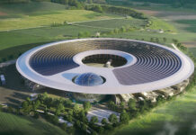 50 MW grüner Wasserstoff soll im deutschen Neumünster produziert werden. Visualisierung: Hadi Teherani Architects