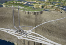 Projekt E02 Kvitsøy, E39 Rogfast: Ein grosses und komplexes Tunnelsystem in ca. 230 m Tiefe unter der Meeresoberfläche. Visualisierung: Norconsult/staatliche norwegische Strassenverwaltung