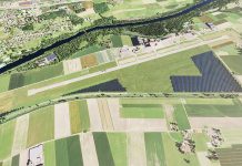 Das neue Layout des Solarkraftwerks BelpmoosSolar beim Flughafen Bern. Visualisierung: BKW