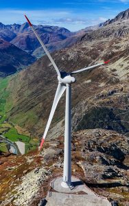 Eine der beiden Anlagen der Windpark Uri AG. Foto: Windpark Uri AG
