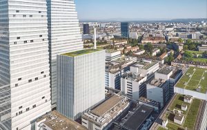 Bau 12 dient als Schnittstelle zwischen früher Forschung und Entwicklung und wird bis 2029 fertig gestellt. Foto: Roche
