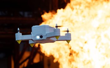 Die FireDrone ist die erste Drohne, die extremer Hitze trotzt. Künftig soll sie Daten direkt aus Gefahrenzonen senden. Foto: Empa
