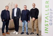 V.l.n.r.: Premtim Dema (Vorsitzender der Geschäftsleitung BP Elektro AG), Boris Bischoff (CEO InstallerGroup Schweiz AG), Beat Gasser (Mitglied der Geschäftsleitung BP Elektro AG), Andreas Weiss (CFO InstallerGroup Schweiz). Foto: InstallerGroup Schweiz AG