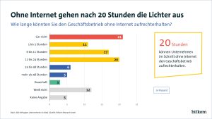 (Zum Vergrössern klicken) Ohne Internet gehen nach 20 Stunden die Lichter aus. Grafik: Bitkom
