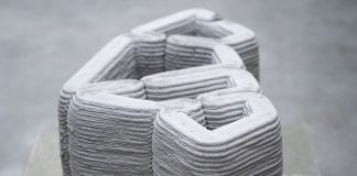 Nachhaltiger Beton aus dem 3D-Drucker Die 3D-gedruckten Strukturen brauchen weniger Material und kommen ohne Stahlbewehrung aus. Foto: Empa