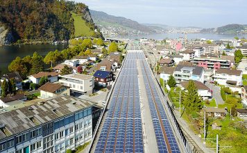 Batteriespeicher gewinnen stark an Bedeutung Autobahnüberdachung von Stansstad (NW). Foto: Plan E AG