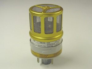 F5-Meldereinsatz. Dieser passte in denselben Sockel wie die F1-, F2- und F3 Melder. Die Haube dieses Exemplars war als Spezialausführung goldfarben lackiert. Dieser Melder war im Elysée Palast in Paris im Einsatz. Foto: Siemens AG