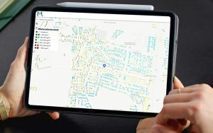  Als digitales Flächenerfassungstool ermöglicht der Urban Mining Screener eine schnelle Abschätzung der verbauten Materialien für Gebäude, Portfolios und ganze Städte. Foto: Madaster Germany