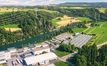 Visualisierung des Grossbatterieprojekts in Mühleberg. Visualisierung: BKW