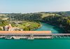 BKW lanciert dynamischen Netznutzungstarif Das Wasserkraftwerk und die Unterstation Mühleberg. Foto: BKW/Daniel Hager