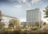 Implenia übernimmt zu 50 Prozent die Baumeisterarbeiten für den Neubau des Klinikums 2 in Basel. Visualisierung: Giuliani Hönger Architekten ETH BSA SIA, Zürich