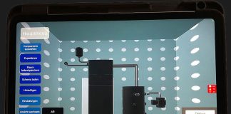 Softwaretool für schnelleren Wärmepumpeneinbau entwickelt In der Virtual Reality-Ansicht der »Heat Pump PlanAR«-App kann die Anordnung der Komponenten im Heizungsraum überprüft werden. Foto: Fraunhofer ISE
