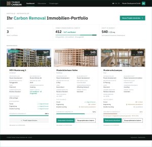Dashboard der KI-gestützten Plattform von Timber Carbon. Visualisierung: Timber Carbon